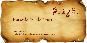 Huszák Áron névjegykártya